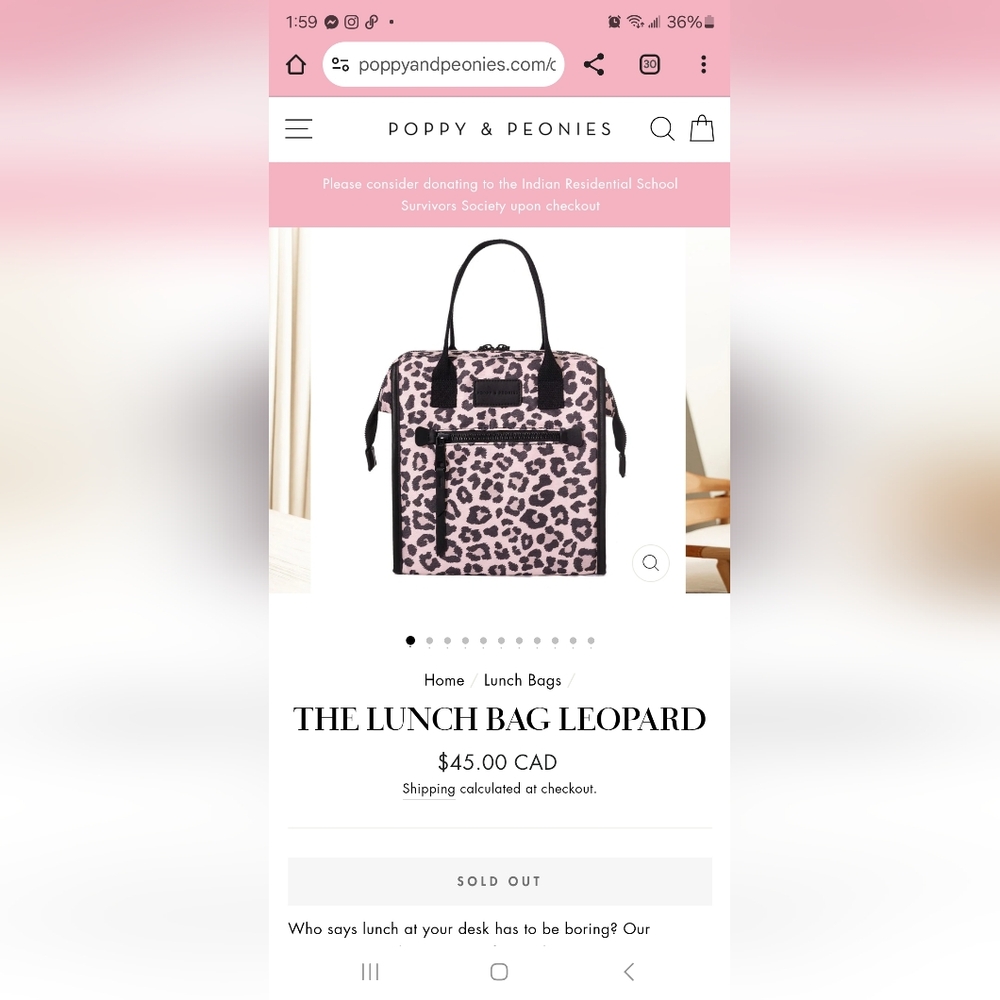 Poppy & Peonis lunch bag